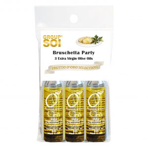 Frutto d'oro, Bruschetta Party, condimenti monodose, condimenti, olio extra vergine di oliva, monoporzione, kit