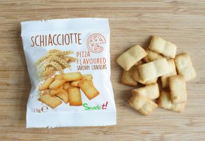 schiacciotte pizza flavour, snackeat