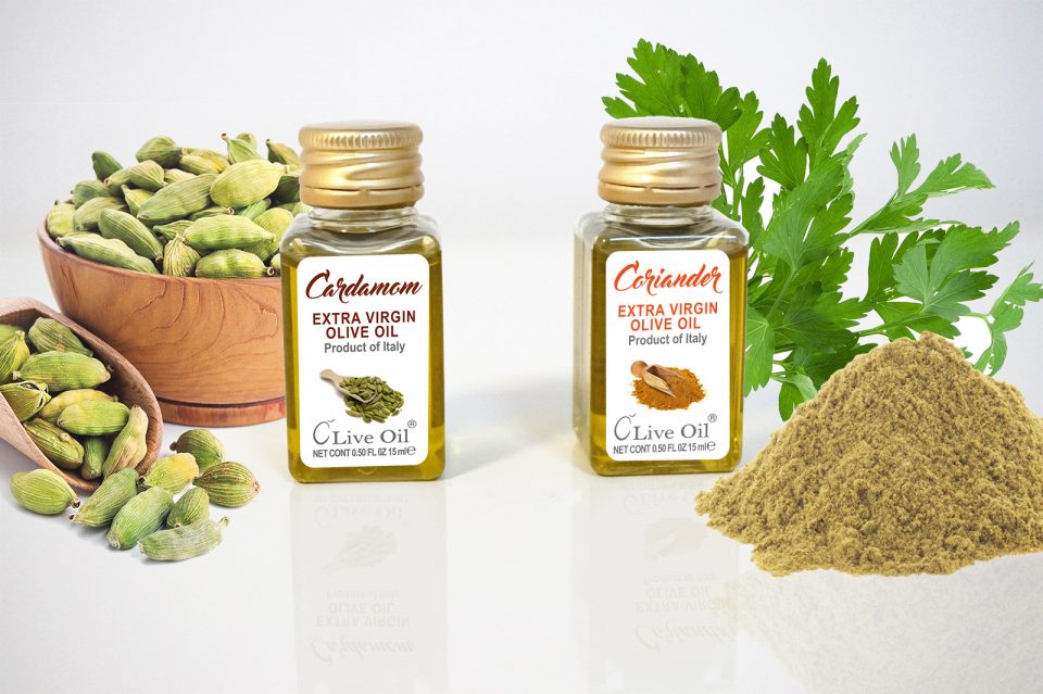 Cardamom and Coriander Extra Virgin Olive Oil - Single Serve Dressing, Live Oil